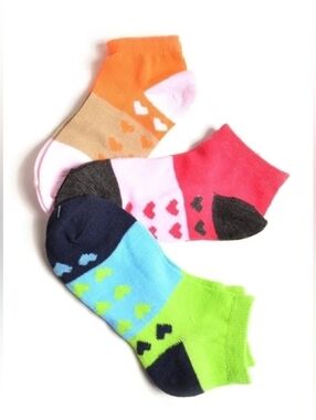 3 Pack Toddler Girl's Heart Socks- 4-6T